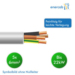Energiekabel YSLY-JZ Eca 5 G 6mm² grau
