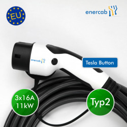 enercab plus Typ2-Typ2 3x16A 11kW Tesla-Button