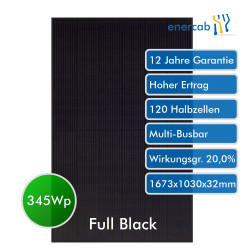 PV-Modul Q.CELLS Q.PEAK DUO BLK G9 345W - FULL BLACK OPTIK