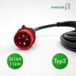enercab smart 3x16A-400CEE 11kW 6,5m Starkstrom mit Tesla Button