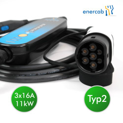 enercab smart PRO 11kW 6,5m Starkstrom/Schutzkontakt mit Tesla Button